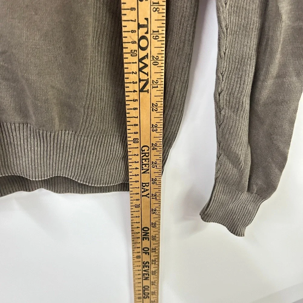 Military Quarter Zip Pullover Sweater S Brown Utility Gorpcore Grunge Tactical